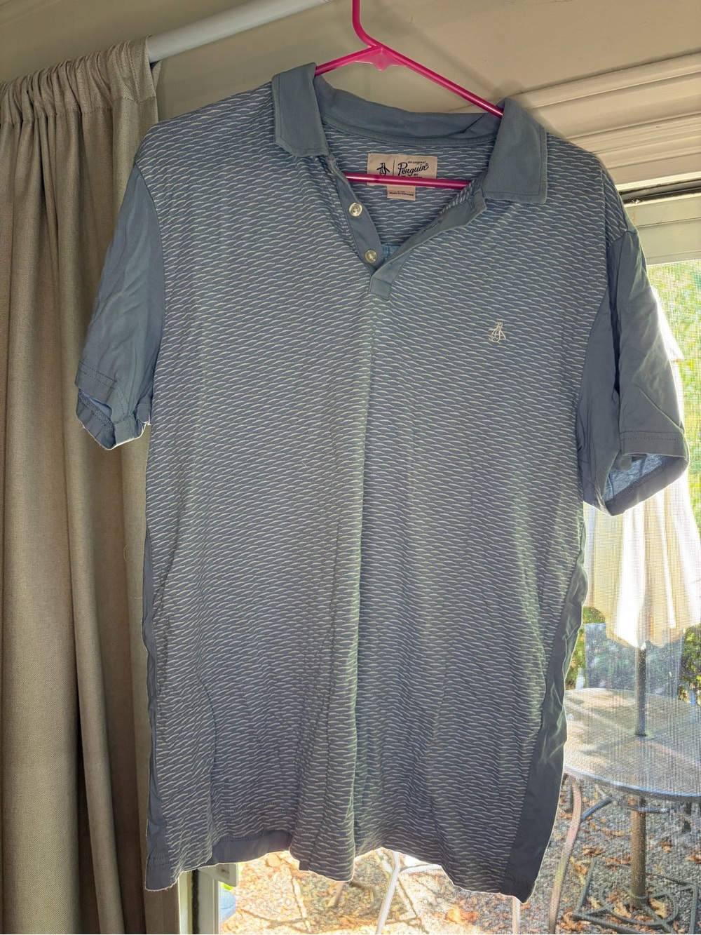 Original Penguin Pale Blue Textured Polo